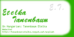 etelka tanenbaum business card